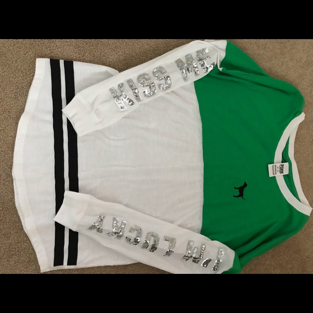 Pink St. Patrick’s Day Long Sleeve Bling T-shirt